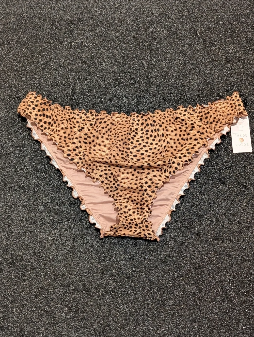 Shade & Shore Girls' Leopard Print Bikini Bottoms - Tan and Black
